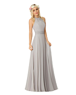 LANICO high neck tie back Ruching Style Floor Length Bridesmaid Dress Evening Dress - LN2019