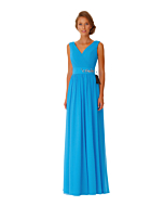 LANICO V-Neck Neckline Ruched  Bridesmaid Dress with Crystal Floral Details  Evening Dress - LN2051