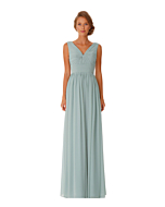 LANICO V-Neck Neckline Ruched Details Full Length Dress Bridesmaid Dress Evening Dress - LN2062