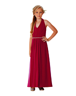 LANICO KID/JUNIOR Halter Neckline beaded Sash Full Length Dress Bridesmaid Dress Evening Dress - LN2063JN