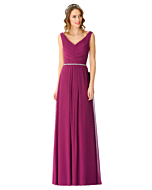 LANICO elegant  V neck and V back with buttons bridesmaid dress - LN2068