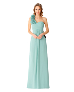 LANICO one shoulder A line bridesmaid dress with big flowers - LN903