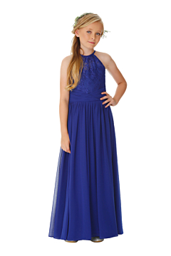 LANICO KID/JUNIOR high neck With  Flower Pattern Lace top Full Length Dress Bridesmaid Dress - LN2060JN