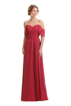 LANICO Sweetheart neckline Bridesmaid dress with off the shoulder sleeves- LN2093