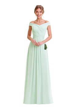 LANICO Off the shoulder pleated detailing Bridesmaid dress - LN2097